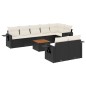 vidaXL Set de sofás de jardín 8 piezas y cojines ratán sintético negro vidaXL Set de sofás de jardín 8 piezas y cojines ratán sintético negro
