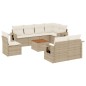 vidaXL Set de sofás de jardín 9 pzas con cojines ratán sintético beige vidaXL Set de sofás de jardín 9 pzas con cojines ratán sintético beige
