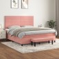 vidaXL Cama box spring con colchón terciopelo rosa 180x200 cm vidaXL Cama box spring con colchón terciopelo rosa 180x200 cm