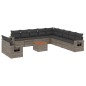 vidaXL Set de sofás de jardín 12 pzas con cojines ratán sintético gris vidaXL Set de sofás de jardín 12 pzas con cojines ratán sintético gris
