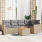 vidaXL Juego de sofás jardín con cojines beige mezcla 6 pzas ratán PE vidaXL Juego de sofás jardín con cojines beige mezcla 6 pzas ratán PE
