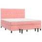 vidaXL Cama box spring con colchón terciopelo rosa 180x200 cm vidaXL Cama box spring con colchón terciopelo rosa 180x200 cm