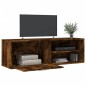 vidaXL Mueble de TV madera de ingeniería roble ahumado 120x34x37 cm vidaXL Mueble de TV madera de ingeniería roble ahumado 120x34x37 cm