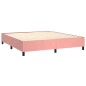 vidaXL Cama box spring con colchón terciopelo rosa 180x200 cm vidaXL Cama box spring con colchón terciopelo rosa 180x200 cm