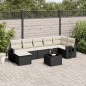 vidaXL Set de sofás de jardín 8 piezas y cojines ratán sintético negro vidaXL Set de sofás de jardín 8 piezas y cojines ratán sintético negro