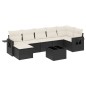 vidaXL Set de sofás de jardín 8 piezas y cojines ratán sintético negro vidaXL Set de sofás de jardín 8 piezas y cojines ratán sintético negro