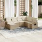 vidaXL Set sofás de jardín 7 piezas y cojines ratán sintético beige vidaXL Set sofás de jardín 7 piezas y cojines ratán sintético beige