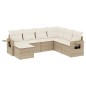 vidaXL Set sofás de jardín 7 piezas y cojines ratán sintético beige vidaXL Set sofás de jardín 7 piezas y cojines ratán sintético beige