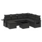 vidaXL Set de sofás de jardín 8 piezas y cojines ratán sintético negro vidaXL Set de sofás de jardín 8 piezas y cojines ratán sintético negro