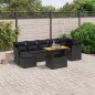 vidaXL Set de sofás de jardín 8 piezas y cojines ratán sintético negro vidaXL Set de sofás de jardín 8 piezas y cojines ratán sintético negro