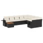 vidaXL Set de sofás de jardín 10 pzas cojines ratán sintético negro vidaXL Set de sofás de jardín 10 pzas cojines ratán sintético negro