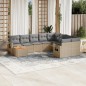 vidaXL Juego de sofás jardín con cojines beige 10 pzas ratán sintético vidaXL Juego de sofás jardín con cojines beige 10 pzas ratán sintético