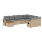 vidaXL Juego de sofás jardín con cojines beige 10 pzas ratán sintético vidaXL Juego de sofás jardín con cojines beige 10 pzas ratán sintético
