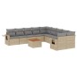 vidaXL Juego de sofás jardín con cojines beige mezcla 11 pzas ratán PE vidaXL Juego de sofás jardín con cojines beige mezcla 11 pzas ratán PE