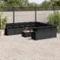 vidaXL Set de sofás de jardín 12 piezas cojines ratán sintético negro vidaXL Set de sofás de jardín 12 piezas cojines ratán sintético negro