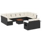 vidaXL Set de sofás de jardín y cojines 13 pzas ratán sintético negro vidaXL Set de sofás de jardín y cojines 13 pzas ratán sintético negro