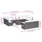 vidaXL Set sofás de jardín 14 pzas con cojines ratán sintético negro vidaXL Set sofás de jardín 14 pzas con cojines ratán sintético negro