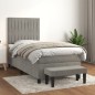 vidaXL Cama box spring con colchón terciopelo gris claro 80x200 cm vidaXL Cama box spring con colchón terciopelo gris claro 80x200 cm