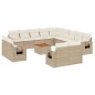 vidaXL Set sofás de jardín 14 pzas con cojines ratán sintético beige vidaXL Set sofás de jardín 14 pzas con cojines ratán sintético beige