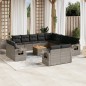 vidaXL Set de sofás de jardín 14 pzas con cojines ratán sintético gris vidaXL Set de sofás de jardín 14 pzas con cojines ratán sintético gris