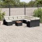 vidaXL Set sofás de jardín 14 pzas con cojines ratán sintético negro