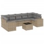 vidaXL Juego de sofás de jardín con cojines beige 8 pzas ratán PE vidaXL Juego de sofás de jardín con cojines beige 8 pzas ratán PE