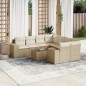 vidaXL Set de sofás de jardín 9 pzas con cojines ratán sintético beige vidaXL Set de sofás de jardín 9 pzas con cojines ratán sintético beige