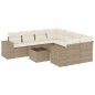 vidaXL Set de sofás de jardín 9 pzas con cojines ratán sintético beige vidaXL Set de sofás de jardín 9 pzas con cojines ratán sintético beige
