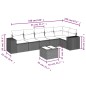 vidaXL Set de comedor de jardín 7 pzas y cojines ratán sintético negro
