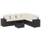 vidaXL Set de comedor de jardín 7 pzas y cojines ratán sintético negro vidaXL Set de comedor de jardín 7 pzas y cojines ratán sintético negro