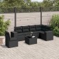 vidaXL Set de comedor de jardín 7 pzas y cojines ratán sintético negro vidaXL Set de comedor de jardín 7 pzas y cojines ratán sintético negro