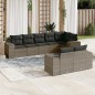 vidaXL Set de sofás de jardín 8 pzas y cojines ratán sintético gris vidaXL Set de sofás de jardín 8 pzas y cojines ratán sintético gris