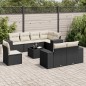 vidaXL Set de sofás de jardín 8 piezas y cojines ratán sintético negro vidaXL Set de sofás de jardín 8 piezas y cojines ratán sintético negro