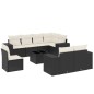 vidaXL Set de sofás de jardín 8 piezas y cojines ratán sintético negro vidaXL Set de sofás de jardín 8 piezas y cojines ratán sintético negro