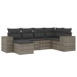 vidaXL Set de muebles de jardín 6 pzas y cojines ratán sintético gris vidaXL Set de muebles de jardín 6 pzas y cojines ratán sintético gris