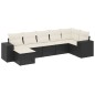 vidaXL Set de comedor de jardín 7 pzas y cojines ratán sintético negro vidaXL Set de comedor de jardín 7 pzas y cojines ratán sintético negro