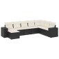 vidaXL Set de sofás de jardín 8 piezas y cojines ratán sintético negro vidaXL Set de sofás de jardín 8 piezas y cojines ratán sintético negro