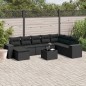 vidaXL Set de sofás de jardín 8 piezas y cojines ratán sintético negro vidaXL Set de sofás de jardín 8 piezas y cojines ratán sintético negro