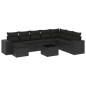 vidaXL Set de sofás de jardín 8 piezas y cojines ratán sintético negro vidaXL Set de sofás de jardín 8 piezas y cojines ratán sintético negro