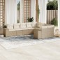 vidaXL Set de sofás de jardín 9 pzas con cojines ratán sintético beige vidaXL Set de sofás de jardín 9 pzas con cojines ratán sintético beige