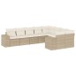 vidaXL Set de sofás de jardín 9 pzas con cojines ratán sintético beige vidaXL Set de sofás de jardín 9 pzas con cojines ratán sintético beige