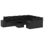 vidaXL Set de sofás de jardín 10 pzas cojines ratán sintético negro vidaXL Set de sofás de jardín 10 pzas cojines ratán sintético negro