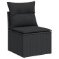 vidaXL Set de sofás de jardín 11 pzas y cojines ratán sintético negro vidaXL Set de sofás de jardín 11 pzas y cojines ratán sintético negro