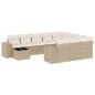 vidaXL Set de sofás de jardín 11pzas con cojines ratán sintético beige vidaXL Set de sofás de jardín 11pzas con cojines ratán sintético beige