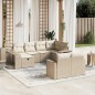 vidaXL Juego de sofás jardín con cojines beige 10 pzas ratán sintético vidaXL Juego de sofás jardín con cojines beige 10 pzas ratán sintético