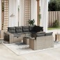 vidaXL Set de sofás de jardín 11 pzas y cojines ratán sintético gris