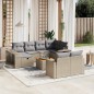 vidaXL Set de sofás de jardín 11pzas con cojines ratán sintético beige vidaXL Set de sofás de jardín 11pzas con cojines ratán sintético beige