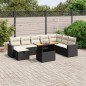 vidaXL Set de sofás de jardín 8 piezas y cojines ratán sintético negro vidaXL Set de sofás de jardín 8 piezas y cojines ratán sintético negro