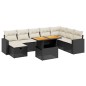 vidaXL Set de sofás de jardín 8 piezas y cojines ratán sintético negro vidaXL Set de sofás de jardín 8 piezas y cojines ratán sintético negro