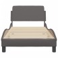 vidaXL Estructura de cama con cabecero cuero sintético gris 80x200 cm vidaXL Estructura de cama con cabecero cuero sintético gris 80x200 cm